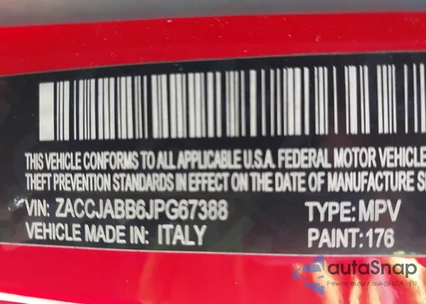 2018 Jeep Renegade Latitude Fwd z USA, uszkodzony, nr VIN ZACCJABB6JPG67388